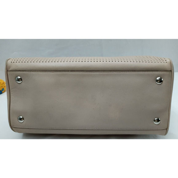 Coach Haley Light Nude Perforated Leather Top Handles Zipper Satchel Bag - Picture 5 of 14